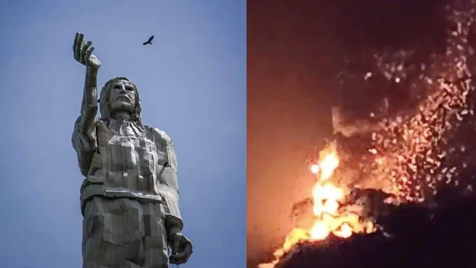 El Cristo Pescador de La Concordia en Chiapas es destruido por un rayo