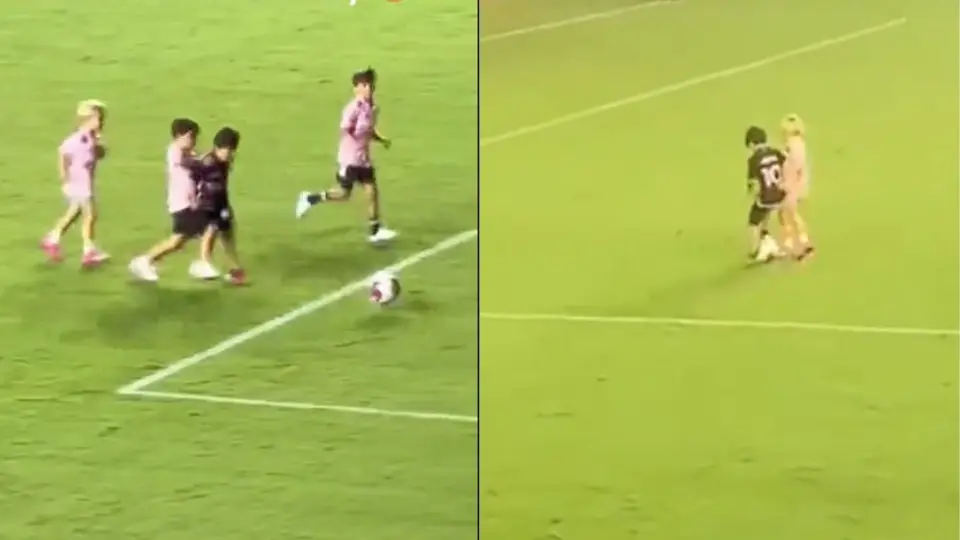 Hijos de Lionel Messi muestran sus 'habilidades' en cancha del Inter Miami
