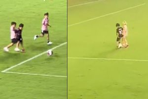 Hijos de Lionel Messi muestran sus 'habilidades' en cancha del Inter Miami