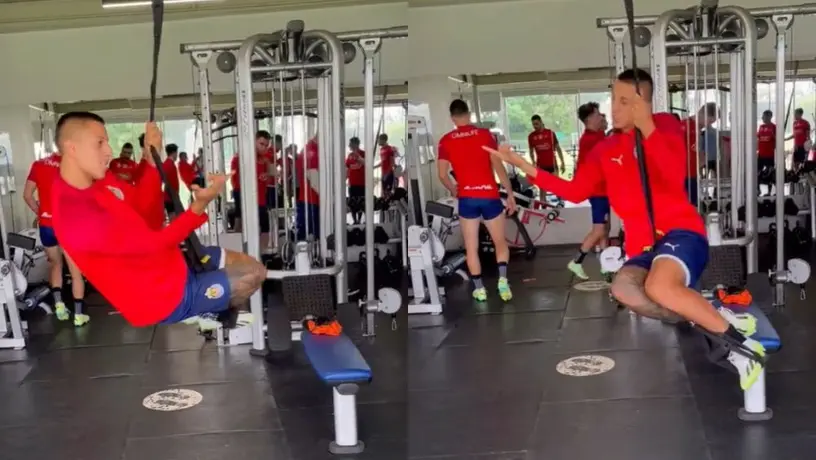 Piojo Alvarado se 'convierte' en Spiderman durante entrenamiento de Chivas