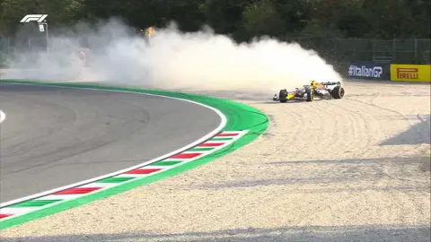 Checo Pérez sobre su choque en la segunda práctica: 'Toqué la grava y se acabó el juego'