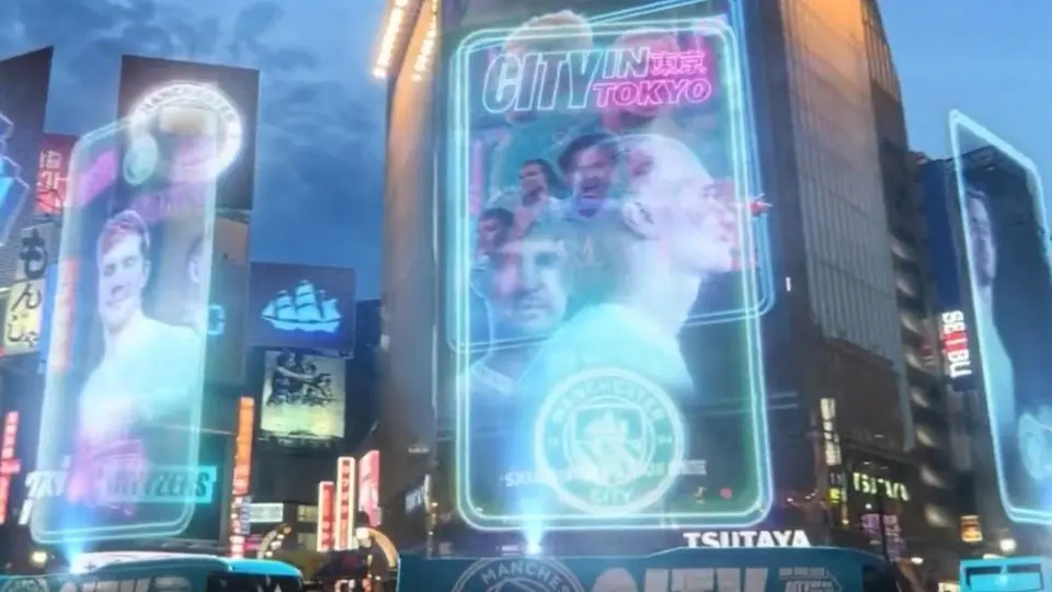 Manchester City promociona con hologramas en Tokio su gira por Japón