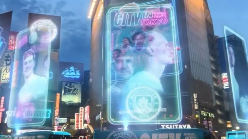 Manchester City promociona con hologramas en Tokio su gira por Japón