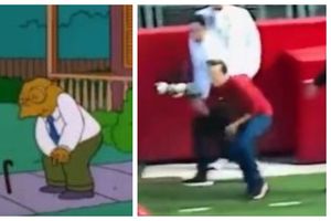 ¡Como en Los Simpson! Fotógrafo es golpeado en la ingle por un balón de futbol americano