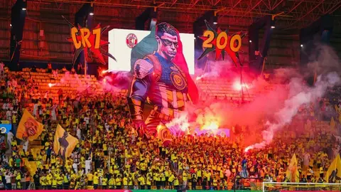 Cristiano Ronaldo es homenajeado con impresionante tifo en partido del Al-Nassr
