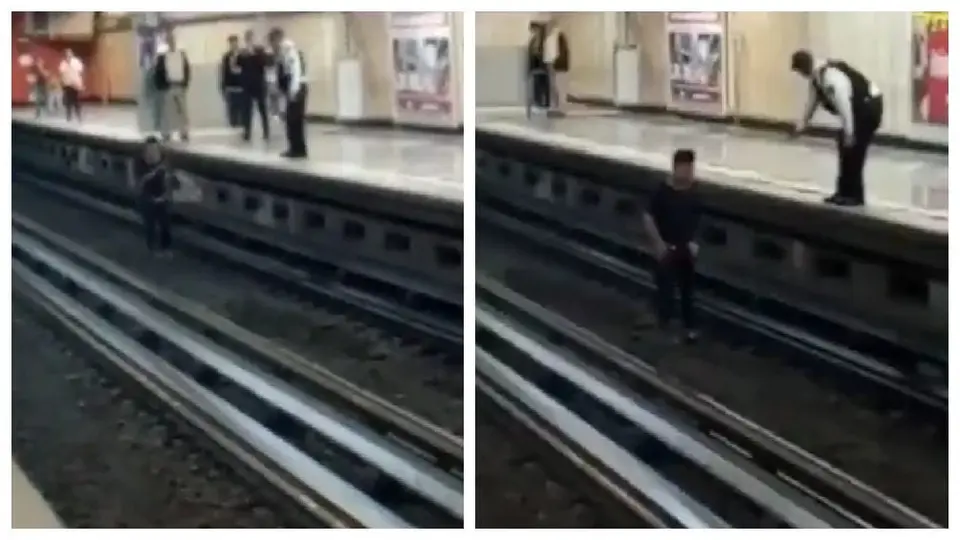 Joven camina en las vías y detiene tránsito de trenes en el Metro Mixiuhca de la Línea 9