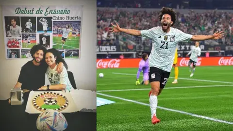 'Chino' Huerta cumple promesa y le da a su madre playera de debut con el Tri