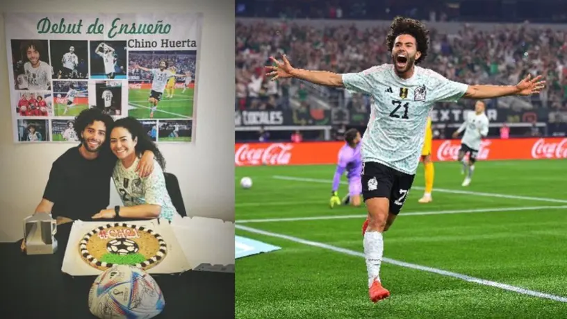 'Chino' Huerta cumple promesa y le da a su madre playera de debut con el Tri