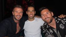 ¡Se van de fiesta! David Beckham, Lionel Messi y Sergio Busquets son captados cenando juntos