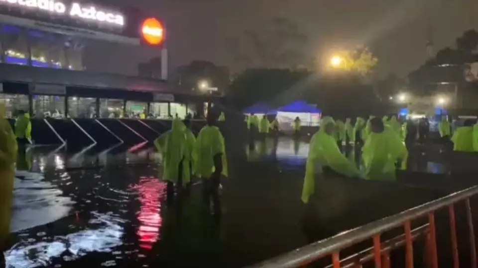 Estadio Azteca sufre inundaciones previo al Cruz Azul vs América