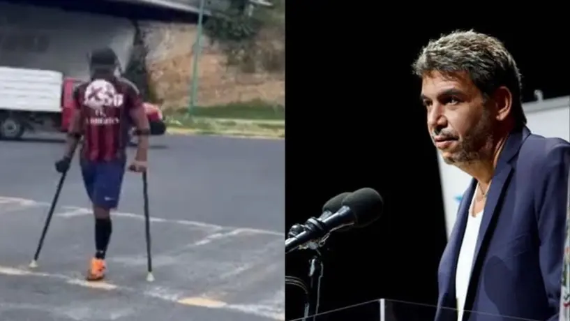 Arturo Elías Ayub donará 25 mil pesos para una prótesis de pierna de un joven que domina el balón