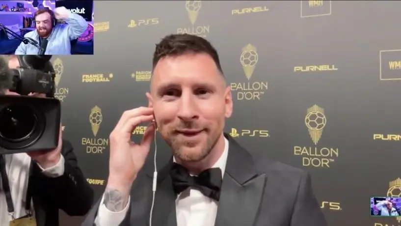 Messi se 'enganchó' con Ibai en la gala del Balón de Oro: 'No te vuelvo a contestar más'