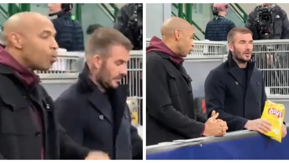 ¡Se acaba sus papas! Thierry Henry se termina la botana de David Beckham