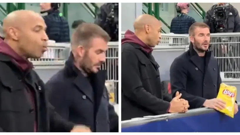 ¡Se acaba sus papas! Thierry Henry se termina la botana de David Beckham