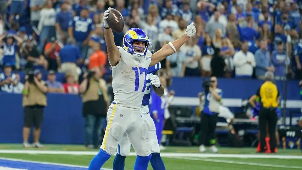 Puka Nacua celebra el touchdown del triunfo | AP