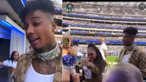 Blueface se olvida del partido y convierte la zona VIP del SoFi Stadium en un 'streaptease'