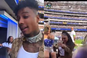 Blueface se olvida del partido y convierte la zona VIP del SoFi Stadium en un 'streaptease'