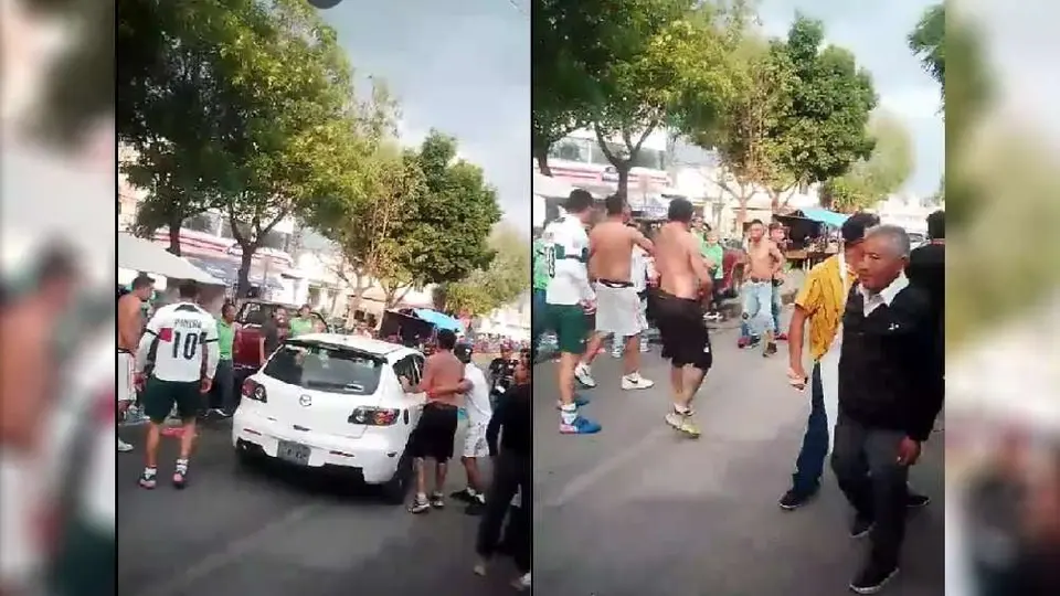 ¡Campal en Puebla! Pelea masiva se desató en las calles de la colonia Romero Vargas