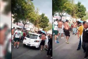 ¡Campal en Puebla! Pelea masiva se desató en las calles de la colonia Romero Vargas