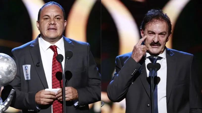 Cuauhtémoc Blanco y Ricardo La Volpe se saludaron en la investidura del Salón de la Fama