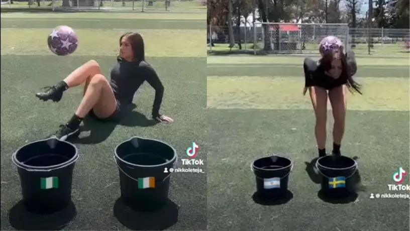 Nikkole Teja da sus pronósticos del Mundial Femenil presumiendo sus habilidades con el balón