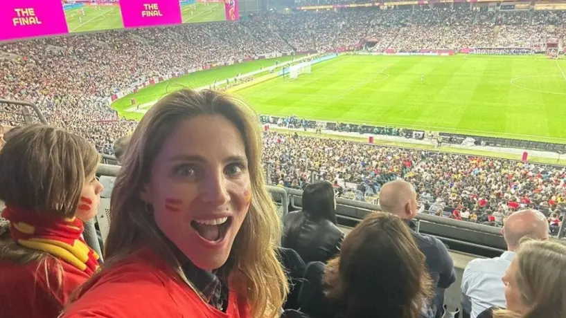 Elsa Pataky festejó en el estadio el título de España en el Mundial Femenil