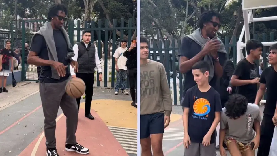 ¡Qué sorpresa! Scottie Pippen juega con niños en un parque de la Ciudad de México
