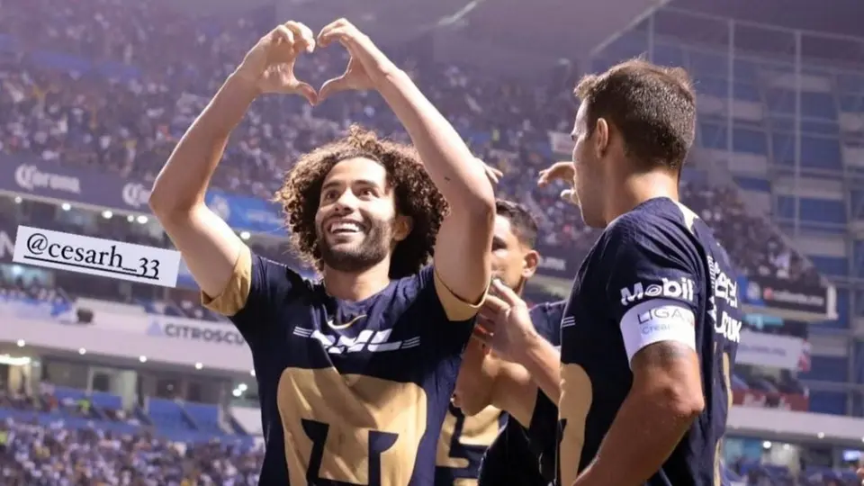 'Chino' Huerta, feliz por darle la victoria a Pumas contra Puebla y conseguir su primer doblete