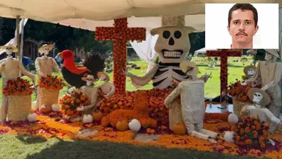 VIDEO: Así luce la tumba de ‘El Mencho’ para Día de Muertos 2026: colocan enormes calaveras, un gallo y cientos de flores