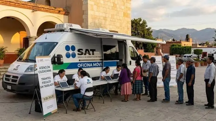 La oficina móvil se encuentra en Jardín Centenario 16, en el centro de Coyoacán./@SAT