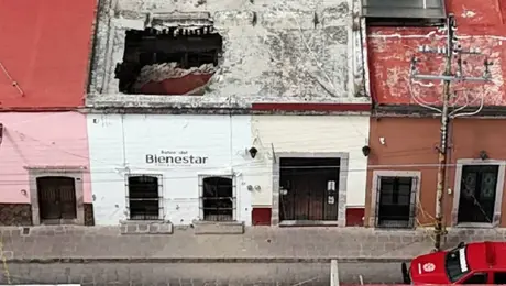 ¡Se viene abajo! Se desploma techo del Banco del Bienestar en Zacatecas