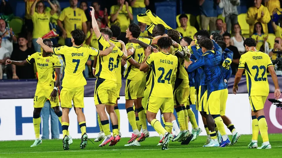 Jugadores de Villarreal en celebración en su partido de Champions League | AP