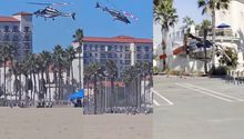 VIDEO: Helicóptero se desploma en playa de California y deja 5 lesionados