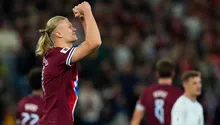 Haaland marca un triplete y llega a los 50 goles con Noruega