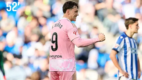 Viñas marcó doblete en tan solo dos minutos para Real Oviedo | X: @LaLiga