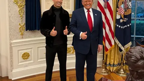 Cristiano Ronaldo de visita en la Casa Blanca | Captura de X