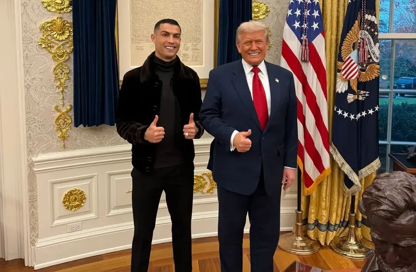 Cristiano Ronaldo de visita en la Casa Blanca | Captura de X