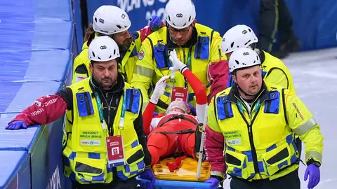 Kamila Sellier trasladada al hospital tras el accidente | AP