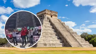 CNTE protesta en Chichén Itzá: así irrumpieron maestros en la pirámide de Kukulcán / VIDEO