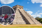 CNTE protesta en Chichén Itzá: así irrumpieron maestros en la pirámide de Kukulcán / VIDEO