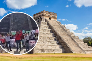 CNTE protesta en Chichén Itzá: así irrumpieron maestros en la pirámide de Kukulcán / VIDEO