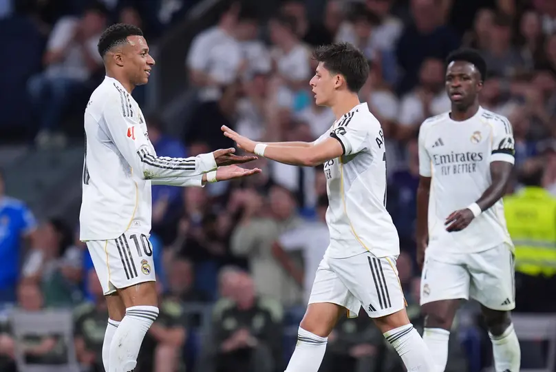 Mbappé en celebración con Real Madrid en LaLiga | AP