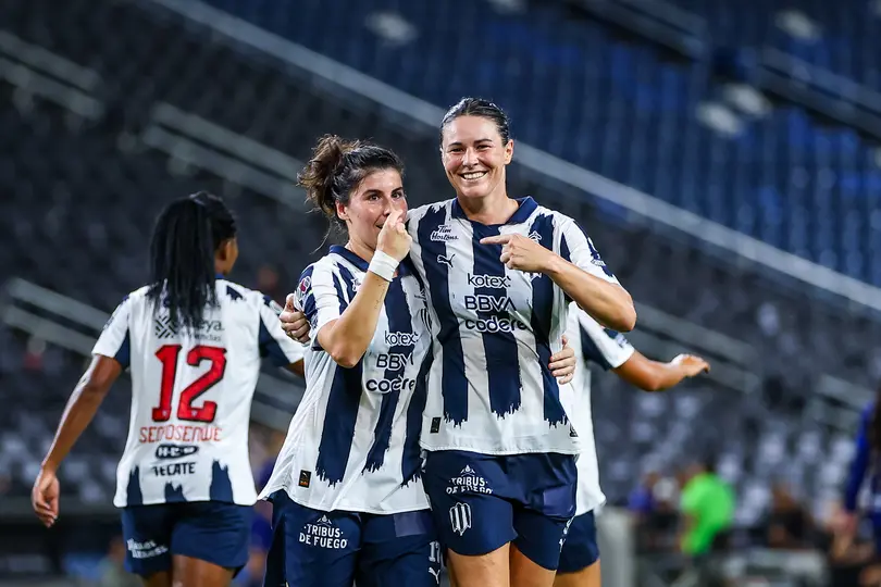 Jugadoras de Rayadas en celebración en un partido del Clausura 2026 de la Liga MX | IMAGO 7