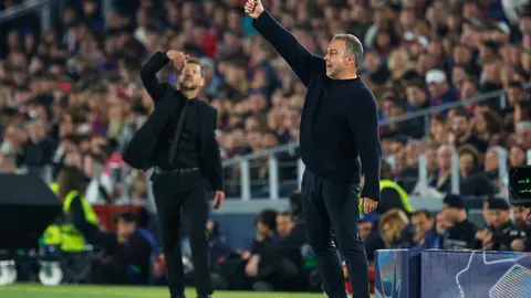 Hansi Flick durante el partido de Barcelona contra Atlético de Madrid en Chanpions League | AP