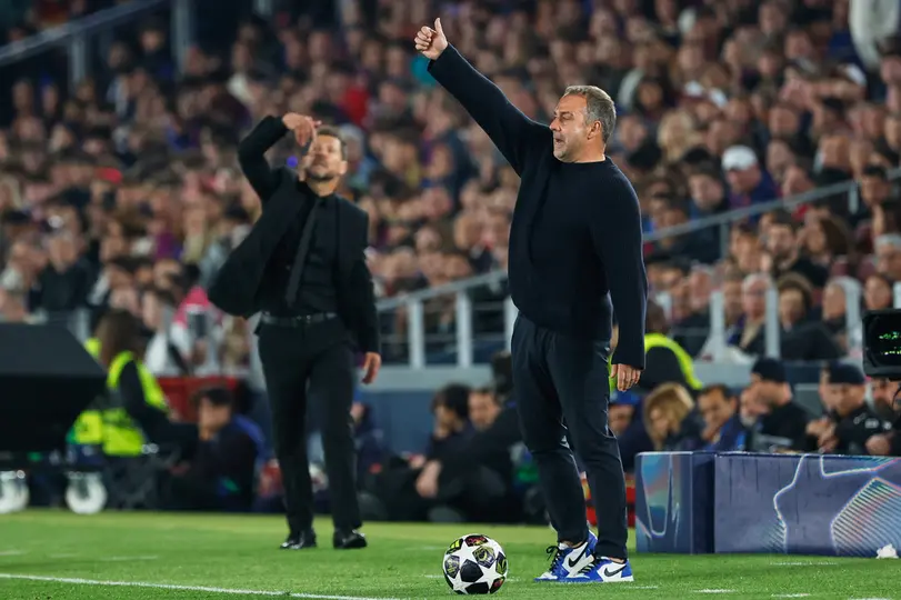 Hansi Flick durante el partido de Barcelona contra Atlético de Madrid en Chanpions League | AP