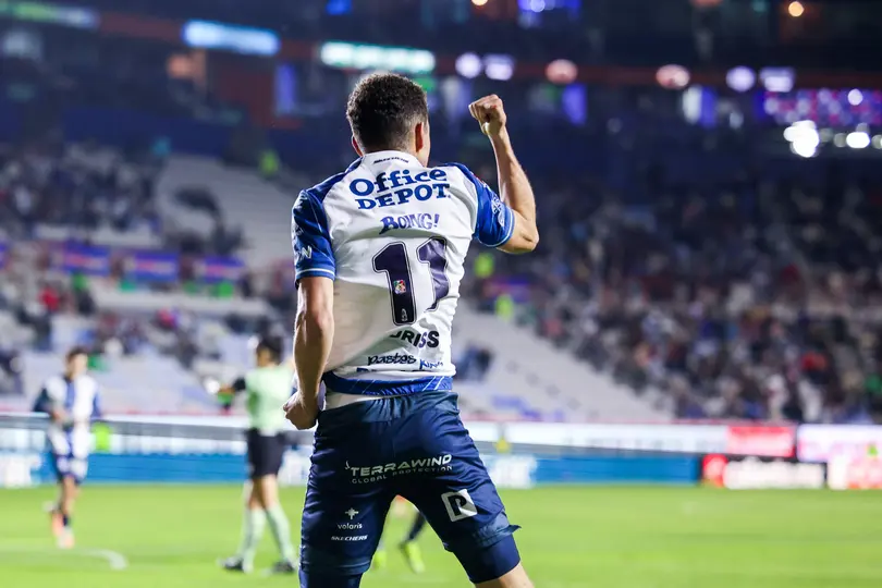 Oussama Idrissi en celebración con Pachuca en el Clausura 2026 de la Liga MX | IMAGO 7