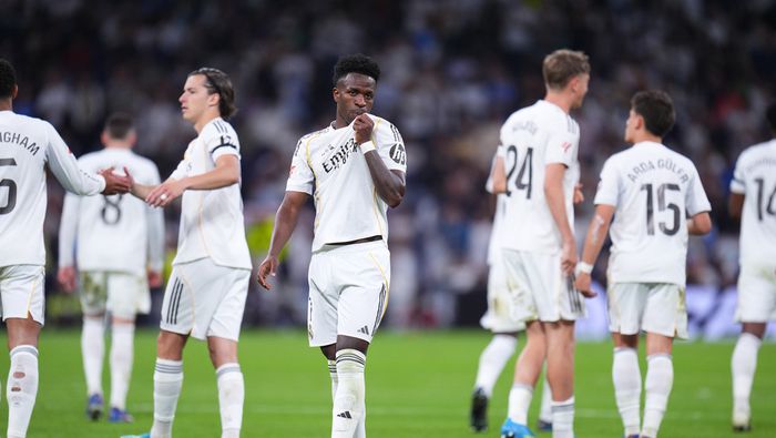 Vinicius en celebración con Real Madrid en LaLiga | AP