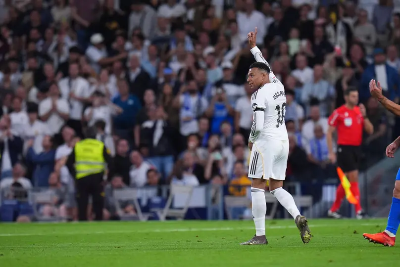 Mbappé en celebración con Real Madrid en LaLiga | AP