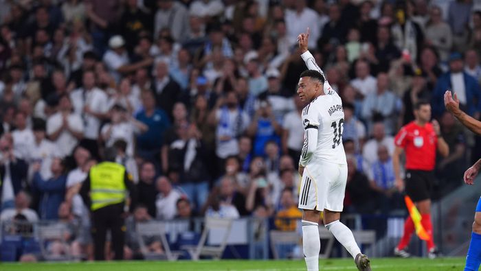 Mbappé en celebración con Real Madrid en LaLiga | AP