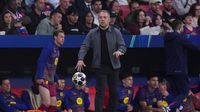 Hansi Flick durante el partido de Barcelona contra Atlético de Madrid en Chanpions League | AP